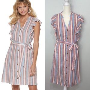 Elle flutter sleeve shirt dress size small